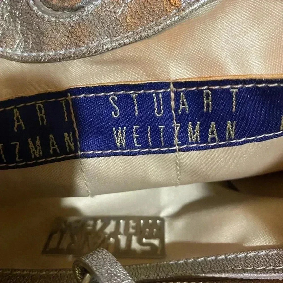 Stuart weitzman silver quilted metallic leather shoulder handbag - Picture 10 of 14